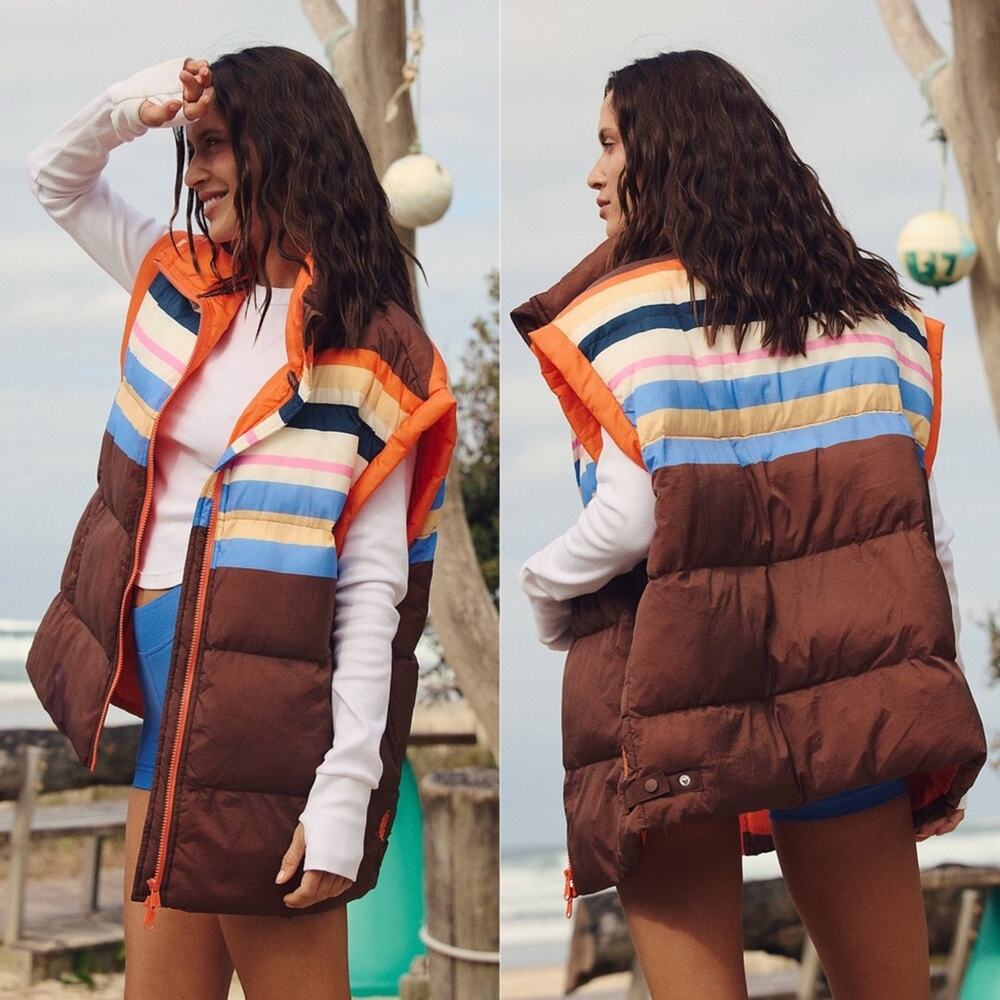 Free People Movement In a Bubble Vest Camper Stripes